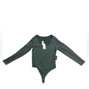 Express Dark Green Long Sleeve Bodysuit